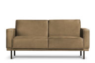 Prosta sofa dwuosobowa na metalowych nóżkach beżowa