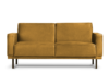 BARO Prosta sofa dwuosobowa na metalowych nóżkach miodowa brązowy - zdjęcie 1