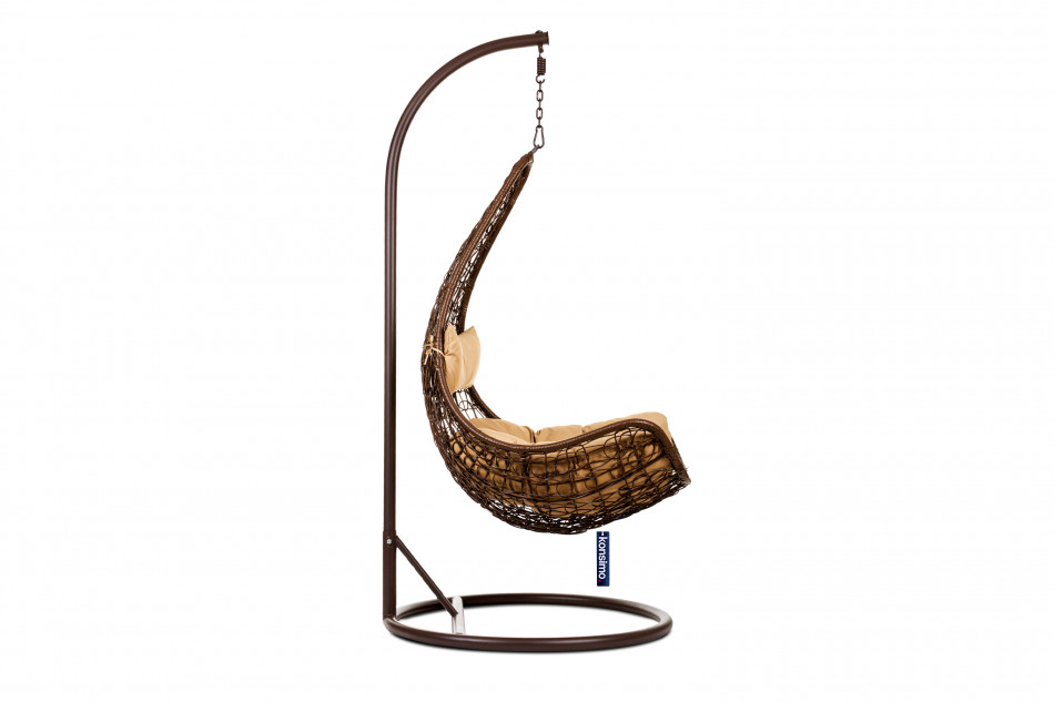 CULLUS Brązowy fotel wiszący kokon + pokrowiec brązowy/ecru - zdjęcie 5