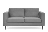 Welurowa sofa 2 osobowa na metalowych nóżkach szara