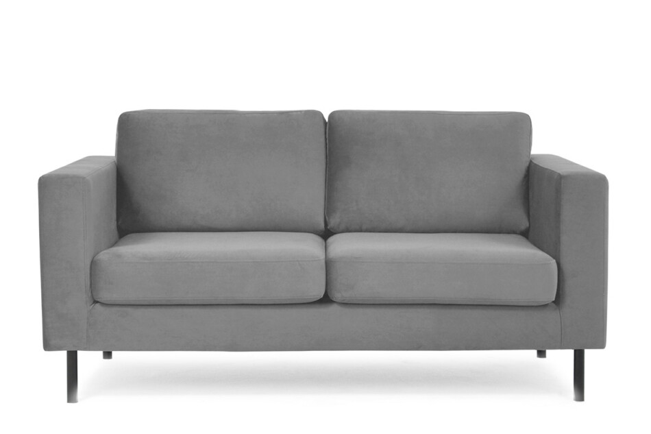 TOZZI Welurowa sofa 2 osobowa na metalowych nóżkach szara szary - zdjęcie 0
