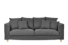 BRYONI Sofa 3 osobowa z dodatkowymi poduszkami szara ciemny szary - zdjęcie 1