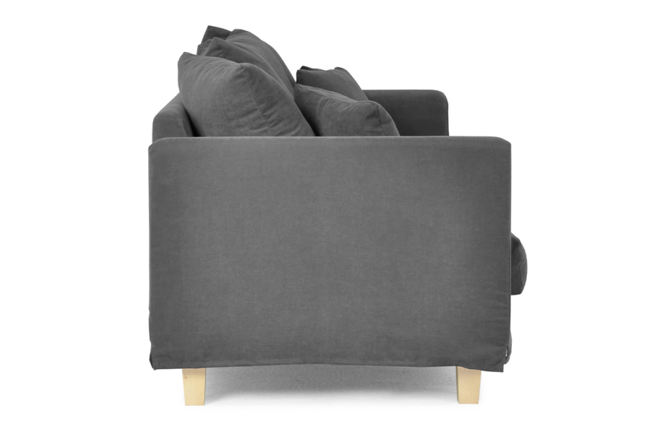 BRYONI Sofa 3 osobowa z dodatkowymi poduszkami szara ciemny szary - zdjęcie 3