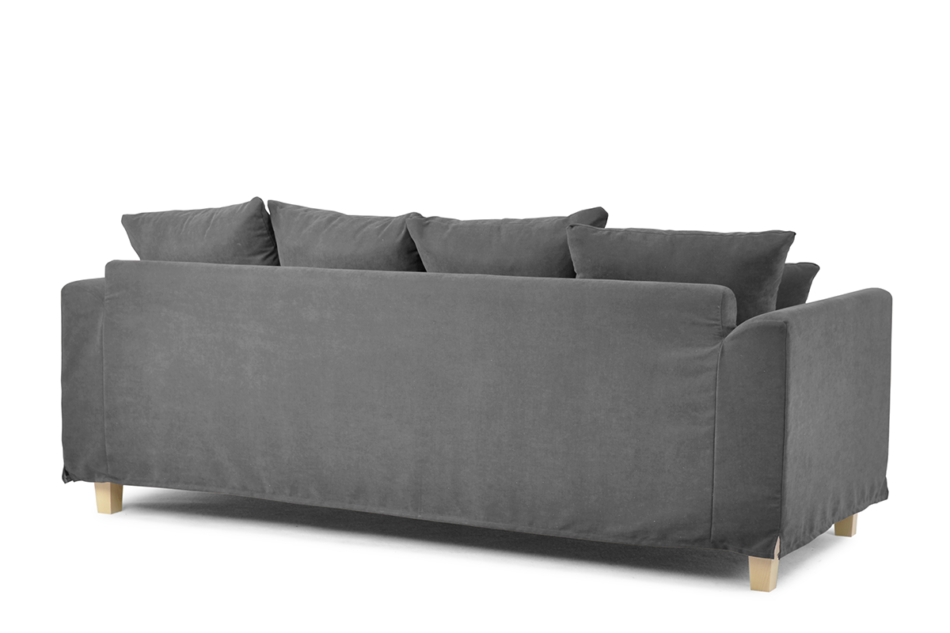 BRYONI Sofa 3 osobowa z dodatkowymi poduszkami szara ciemny szary - zdjęcie 2
