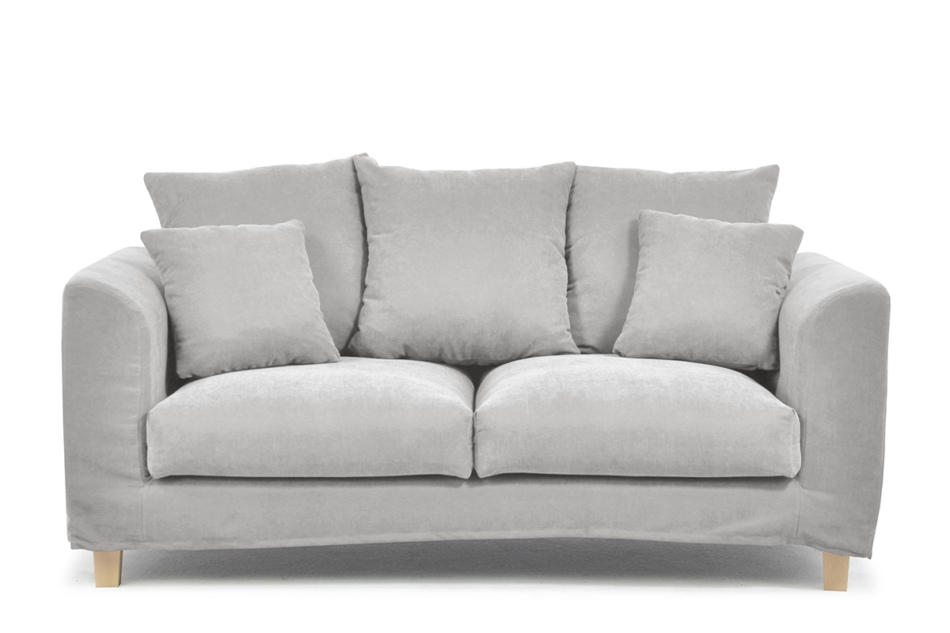 BRYONI Sofa 2 osobowa z dodatkowymi poduszkami jasnoszara jasny szary - zdjęcie 0