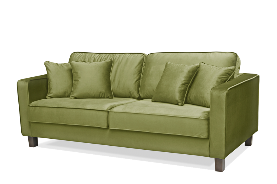 KANO Sofa trzyosobowa z dodatkowymi poduszkami oliwkowa oliwkowy - zdjęcie 1