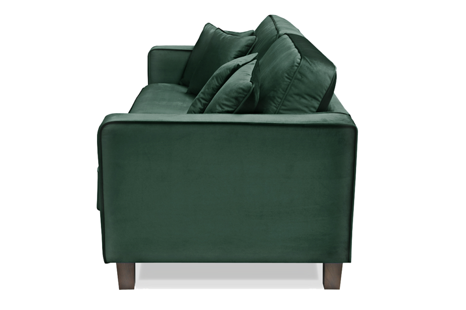 KANO Sofa trzyosobowa z dodatkowymi poduszkami butelkowa zieleń ciemny zielony - zdjęcie 4