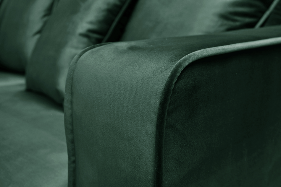 KANO Sofa trzyosobowa z dodatkowymi poduszkami butelkowa zieleń ciemny zielony - zdjęcie 3