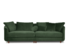 JUNI Duża sofa welurowa na drewnianych nóżkach butelkowa zieleń ciemny zielony - zdjęcie 1