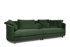 JUNI Duża sofa welurowa na drewnianych nóżkach butelkowa zieleń ciemny zielony - zdjęcie 2
