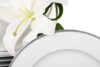 NEW HOLLIS PLATIN Serwis obiadowy polska porcelana 6 os. 24 elementy biały / platynowy wzór Platin - zdjęcie 4