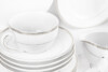 NEW HOLLIS PLATIN Serwis herbaciany polska porcelana 6 os. 15 elementów biały / platynowy wzór Platin - zdjęcie 5