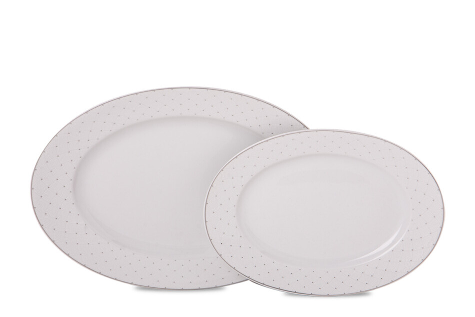 AMELIA CARMEN Zestaw obiadowy porcelana 25 elementów biały wzór dla 6 os. biały - zdjęcie 6