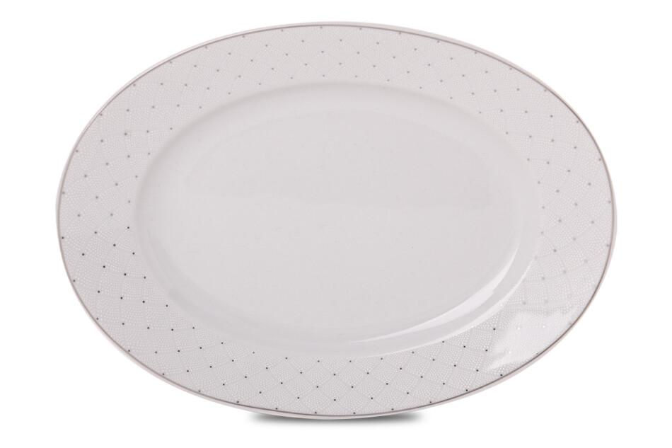 AMELIA CARMEN Zestaw obiadowy porcelana 25 elementów biały wzór dla 6 os. biały - zdjęcie 4
