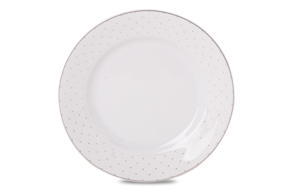 AMELIA CARMEN Zestaw obiadowy porcelana 25 elementów biały wzór dla 6 os. biały - zdjęcie 5