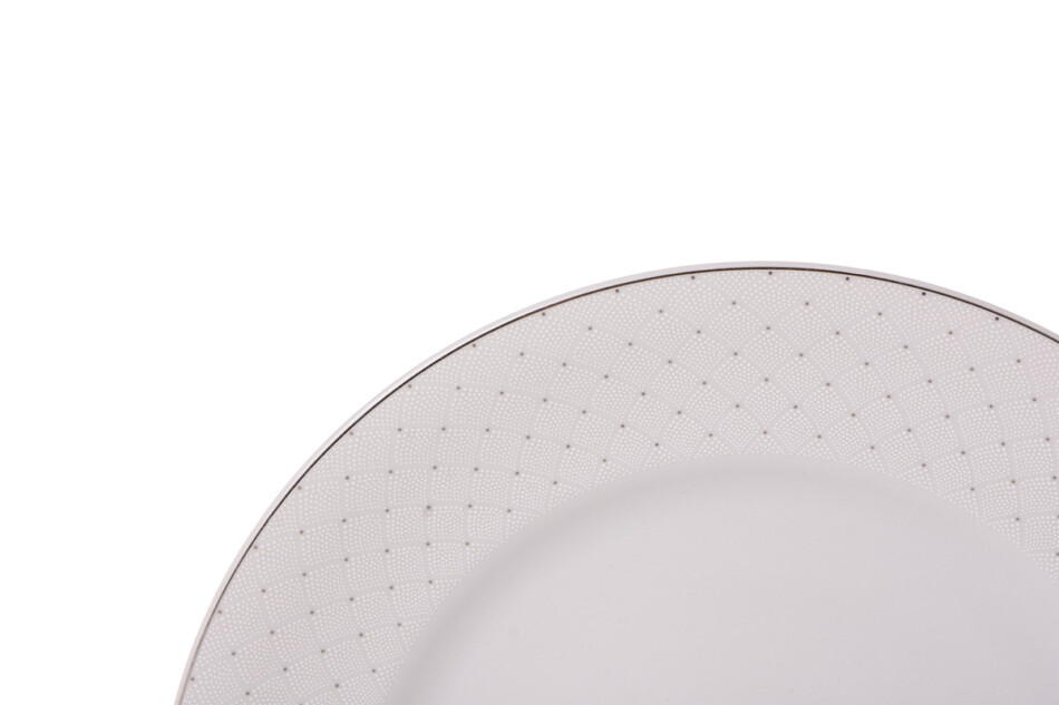 AMELIA CARMEN Zestaw obiadowy porcelana 18 elementów biały wzór dla 6 os. biały - zdjęcie 4