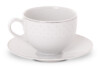 AMELIA CARMEN Zestaw kawowy porcelana 12 elementów biały wzór dla 6 os. biały - zdjęcie 4
