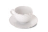 AMELIA CARMEN Zestaw kawowy porcelana 12 elementów biały wzór dla 6 os. biały - zdjęcie 5