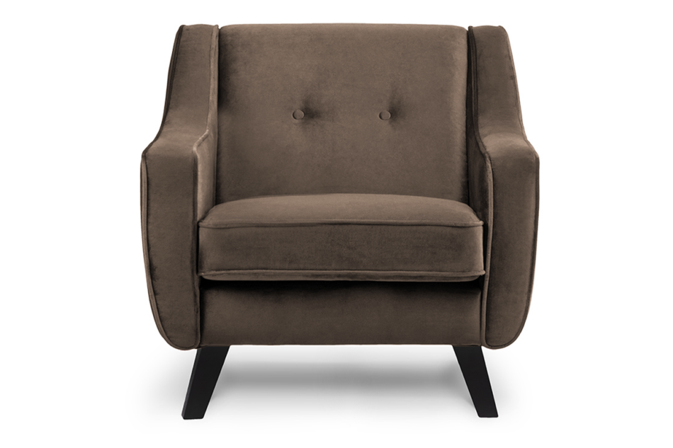 TERSO Skandynawski fotel welurowy brązowy brązowy - zdjęcie 0