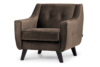 TERSO Skandynawski fotel welurowy brązowy brązowy - zdjęcie 2