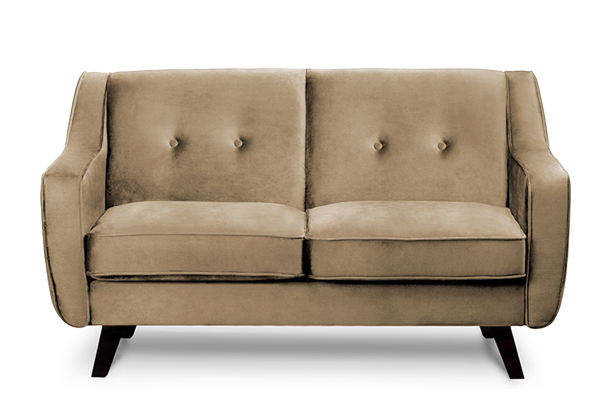 Skandynawska sofa 2 osobowa welur beżowa