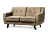 TERSO Skandynawska sofa 2 osobowa welur beżowa ciemny beżowy - zdjęcie 2
