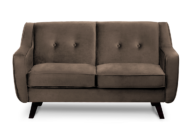 Skandynawska sofa 2 osobowa welur brązowa