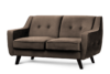 TERSO Skandynawska sofa 2 osobowa welur brązowa brązowy - zdjęcie 2