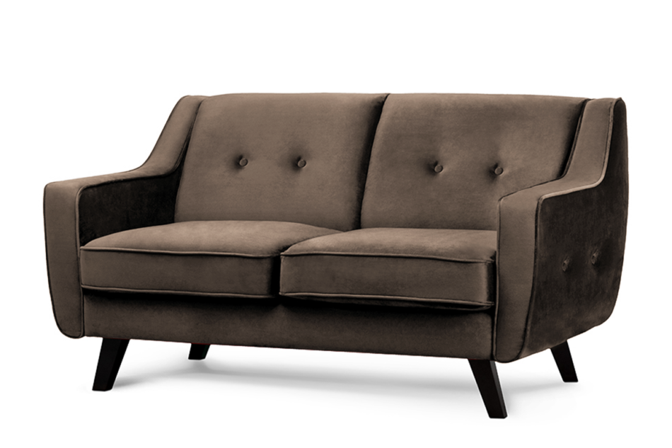 TERSO Skandynawska sofa 2 osobowa welur brązowa brązowy - zdjęcie 1