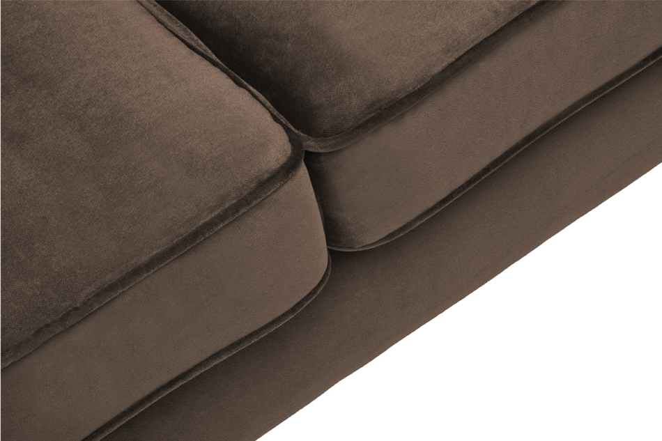 TERSO Skandynawska sofa 2 osobowa welur brązowa brązowy - zdjęcie 3