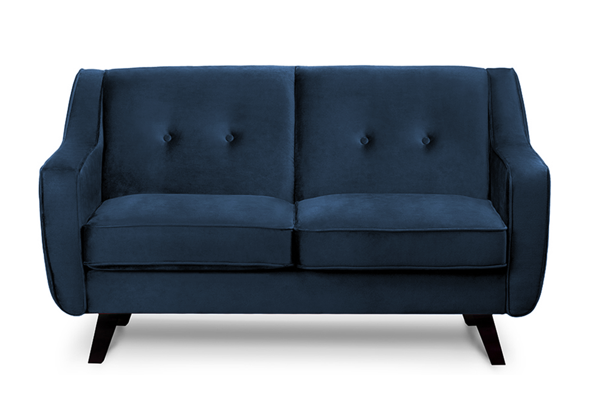Skandynawska sofa 2 osobowa welur granatowa