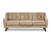 TERSO Skandynawska sofa 3 osobowa welur beżowa ciemny beżowy - zdjęcie 1