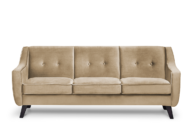 Skandynawska sofa 3 osobowa welur beżowa