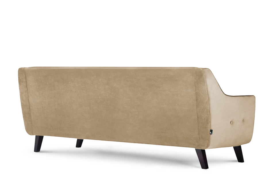 TERSO Skandynawska sofa 3 osobowa welur beżowa ciemny beżowy - zdjęcie 4