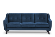Skandynawska sofa 3 osobowa welur granatowa