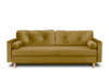 ERISO Żółta welurowa sofa 3 osobowa rozkładana miodowy - zdjęcie 1