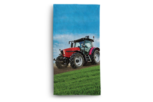 DIMUS, https://konsimo.pl/kolekcja/dimus/ Ręcznik traktor niebieski/czerwony/zielony - zdjęcie