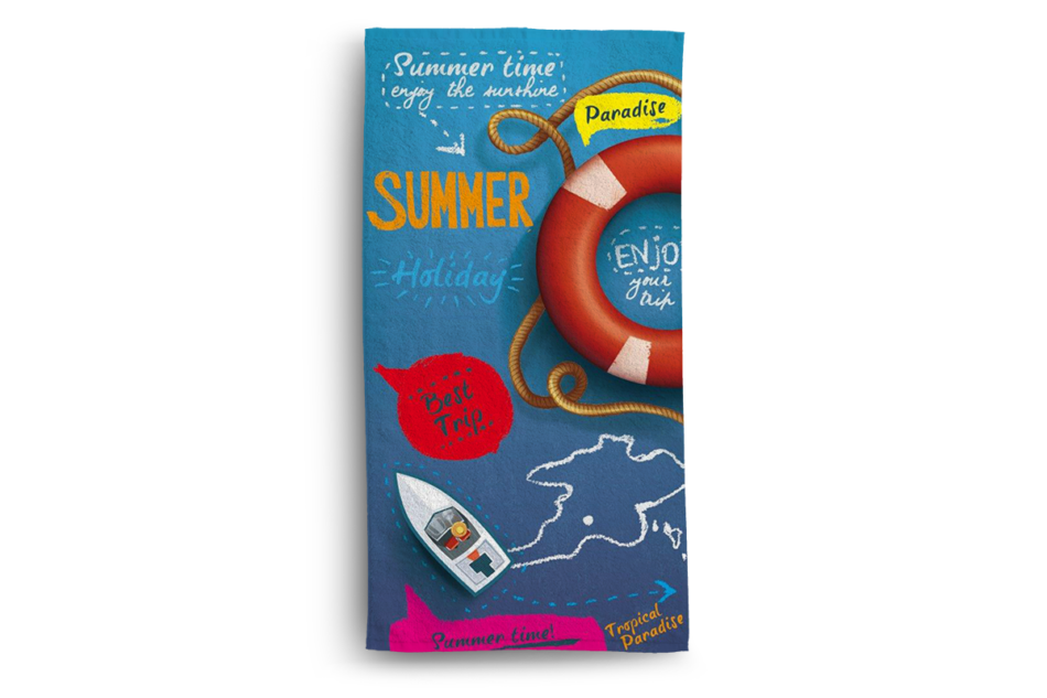 DIMUS Ręcznik summer niebieski/czerwony - zdjęcie
