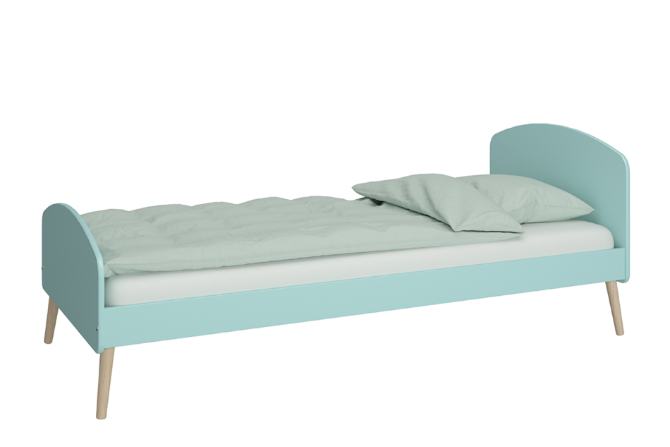GAIA Duże łóżko dla dziecka pastelowe zielone miętowy/dąb - zdjęcie 4