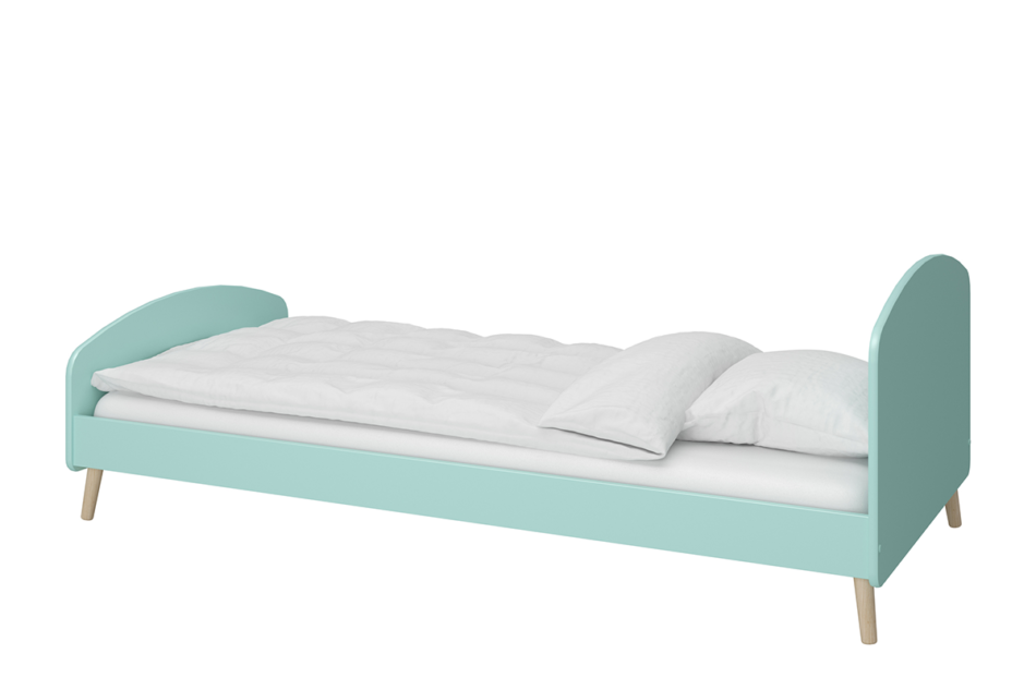 GAIA Duże łóżko dla dziecka pastelowe zielone miętowy/dąb - zdjęcie 6