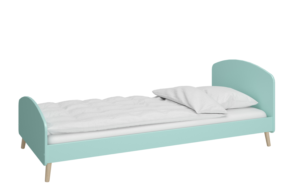 GAIA Duże łóżko dla dziecka pastelowe zielone miętowy/dąb - zdjęcie 9