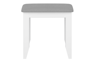 HESTON, https://konsimo.pl/kolekcja/heston/ Drewniany stołek z siedziskiem tapicerowanym biały / szary biały/szary - zdjęcie