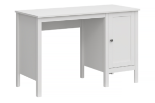 FARGE, https://konsimo.pl/kolekcja/farge/ Eleganckie biurko z półkami białe biały - zdjęcie