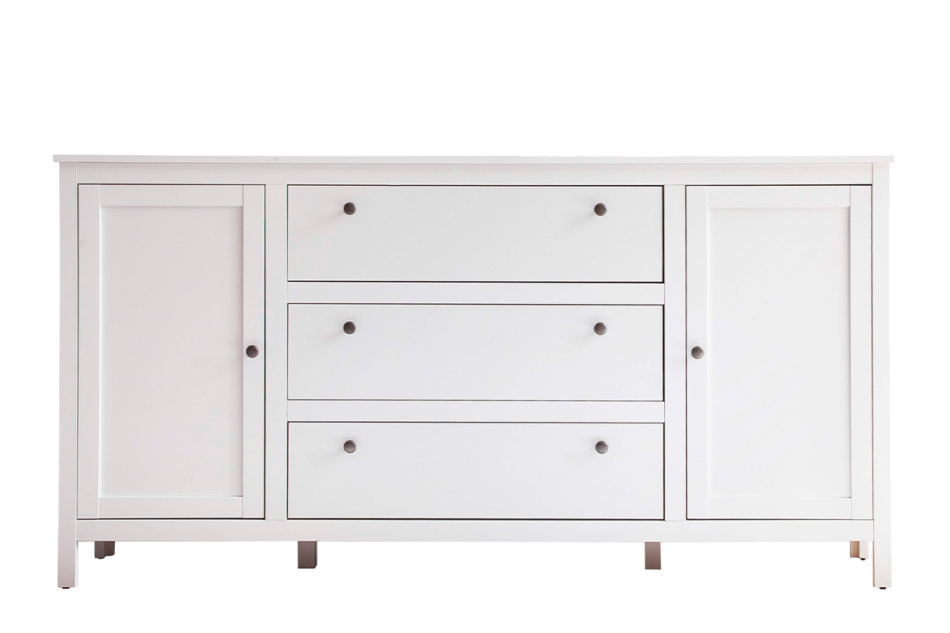 FARGE Elegancka duża komoda z półkami i szufladami 180 cm biała biały - zdjęcie 0