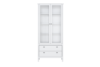 FARGE Elegancka wysoka witryna z półkami i szufladami biała biały - zdjęcie 3