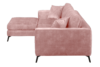 NORIS Narożnik z pufą welur różowy prawy/lewy różowy - zdjęcie 8