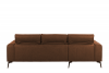 RICANO Narożnik skórzany w stylu loft na nóżkach ciepły brąz lewy brązowy - zdjęcie 5
