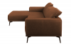 RICANO Narożnik skórzany w stylu loft na nóżkach ciepły brąz lewy brązowy - zdjęcie 6