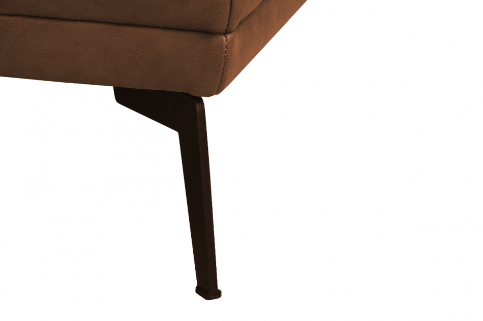 RICANO Narożnik skórzany w stylu loft na nóżkach ciepły brąz lewy brązowy - zdjęcie 9