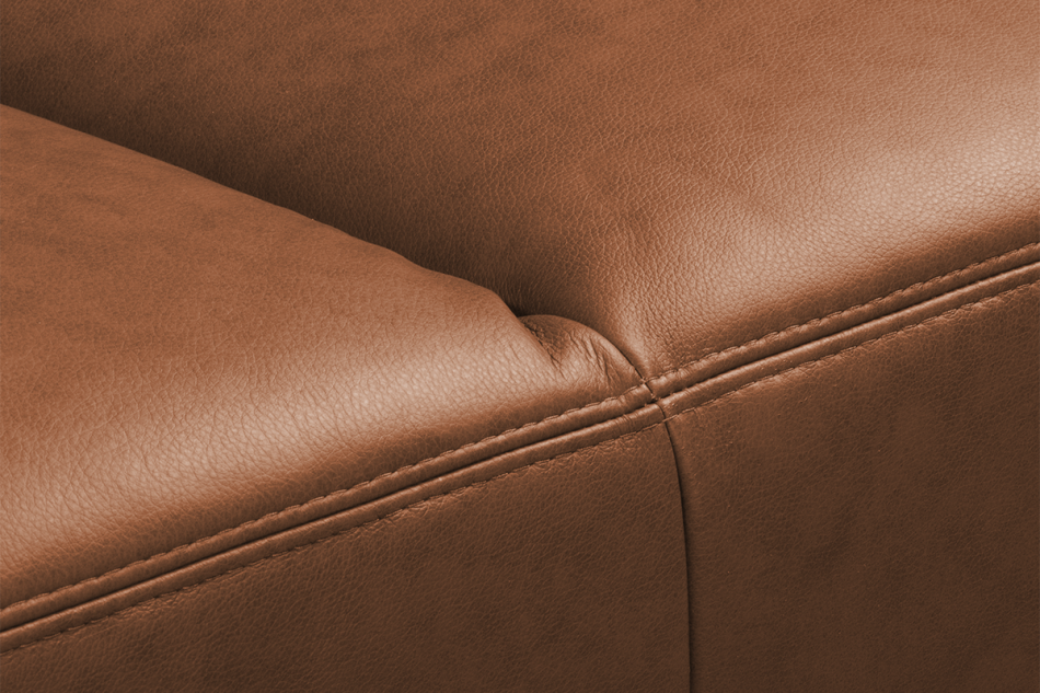 RICANO Narożnik skórzany w stylu loft na nóżkach ciepły brąz lewy brązowy - zdjęcie 11